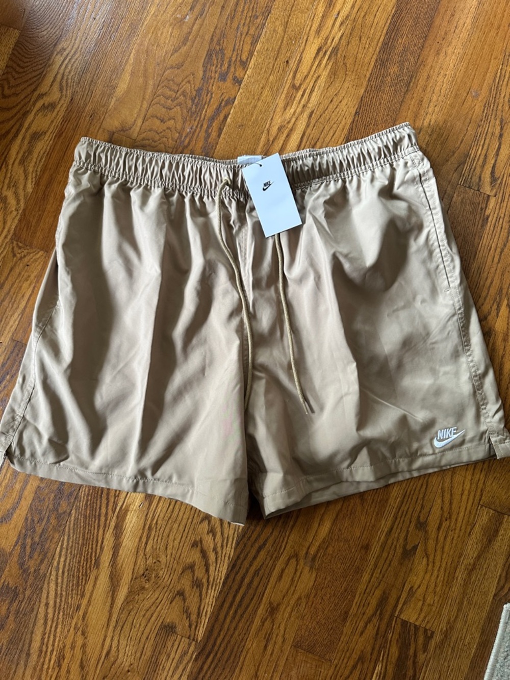 Nike Tan Elastic-Waist Above-Knee Shorts